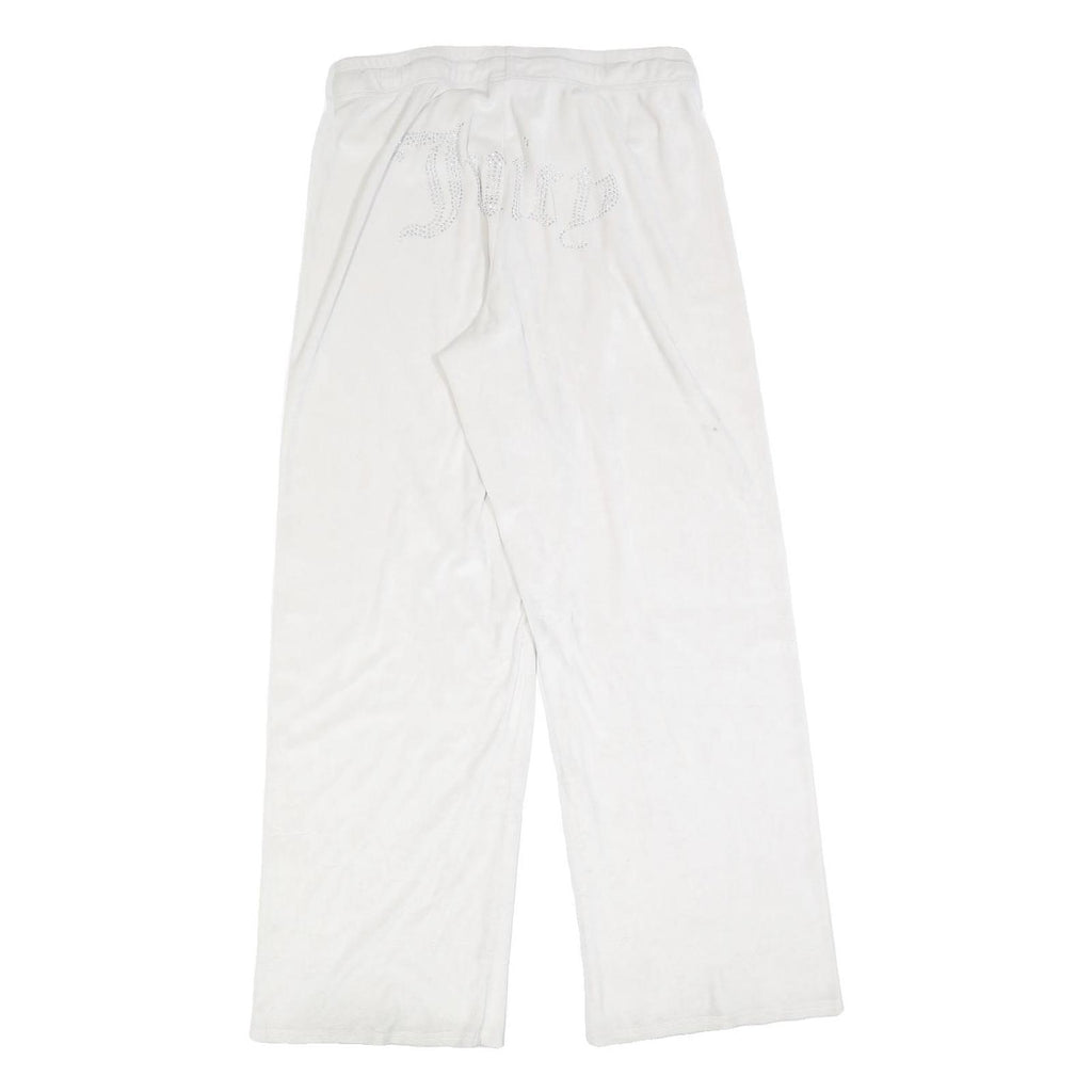 JUICY COUTURE Womens Joggers White Slim Straight M W30 L30 Crystal Logo