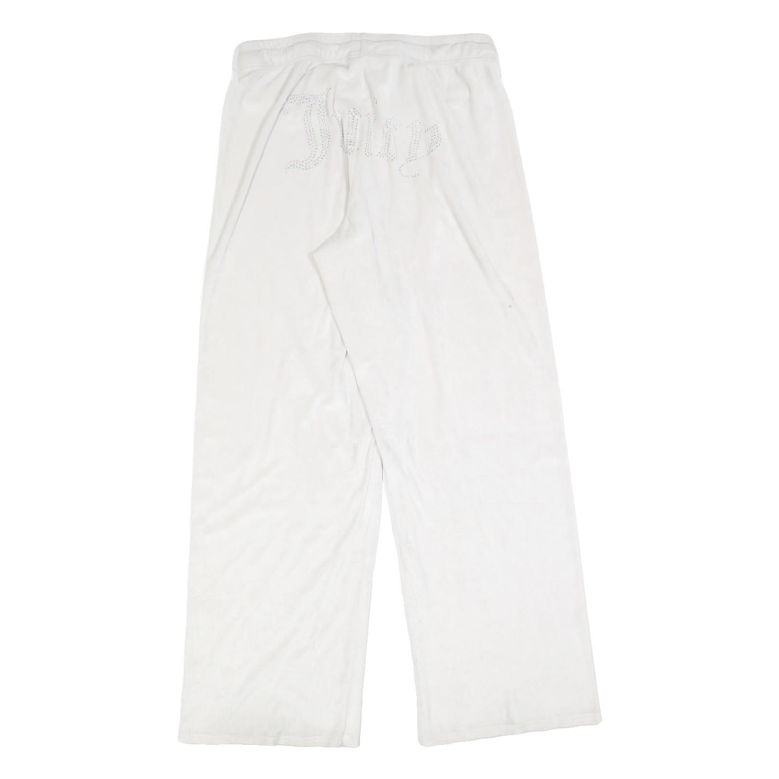 JUICY COUTURE Womens Joggers White Slim Straight M W30 L30 Crystal Logo