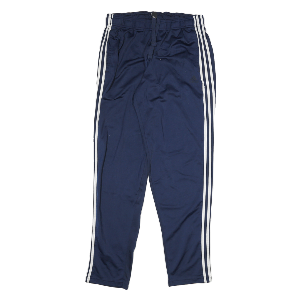 ADIDAS Mens Joggers Navy Blue & White L W30 L32 Slim Tapered 3-Stripe Design