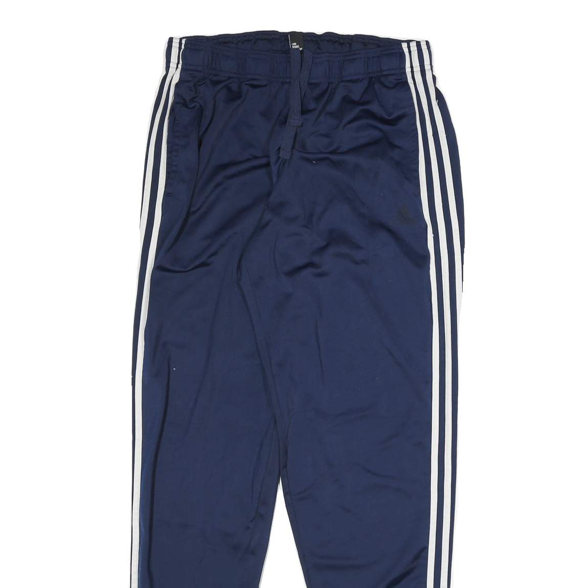 ADIDAS Mens Joggers Navy Blue & White L W30 L32 Slim Tapered 3-Stripe Design