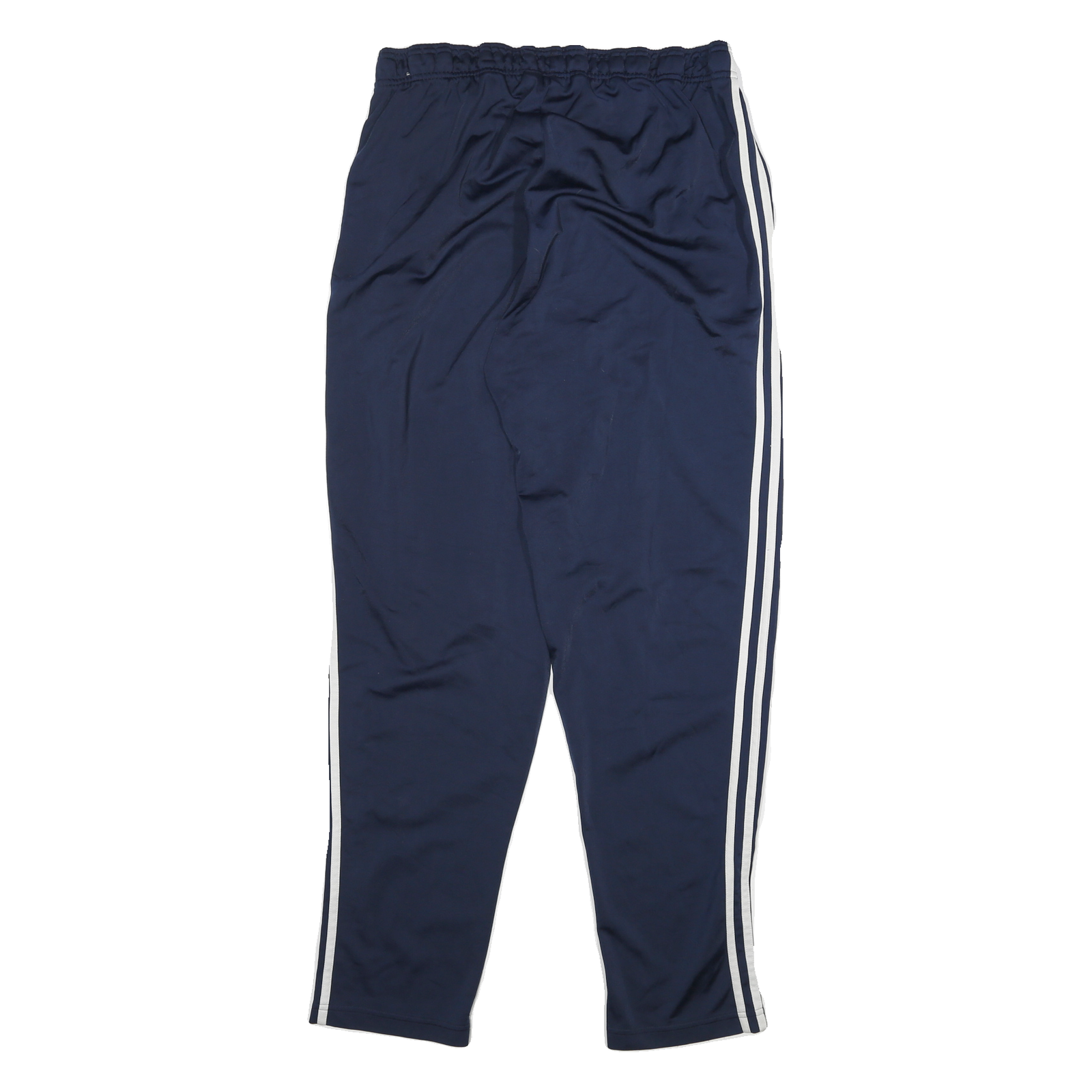 ADIDAS Mens Joggers Navy Blue & White L W30 L32 Slim Tapered 3-Stripe Design