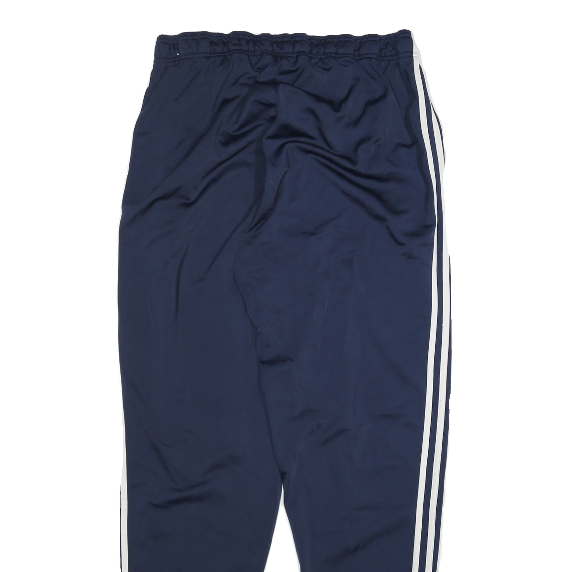 ADIDAS Mens Joggers Navy Blue & White L W30 L32 Slim Tapered 3-Stripe Design
