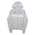 ELLESSE Womens Grey Hooded Full Zip Hoodie UK 6 Cotton Blend Casual Sports