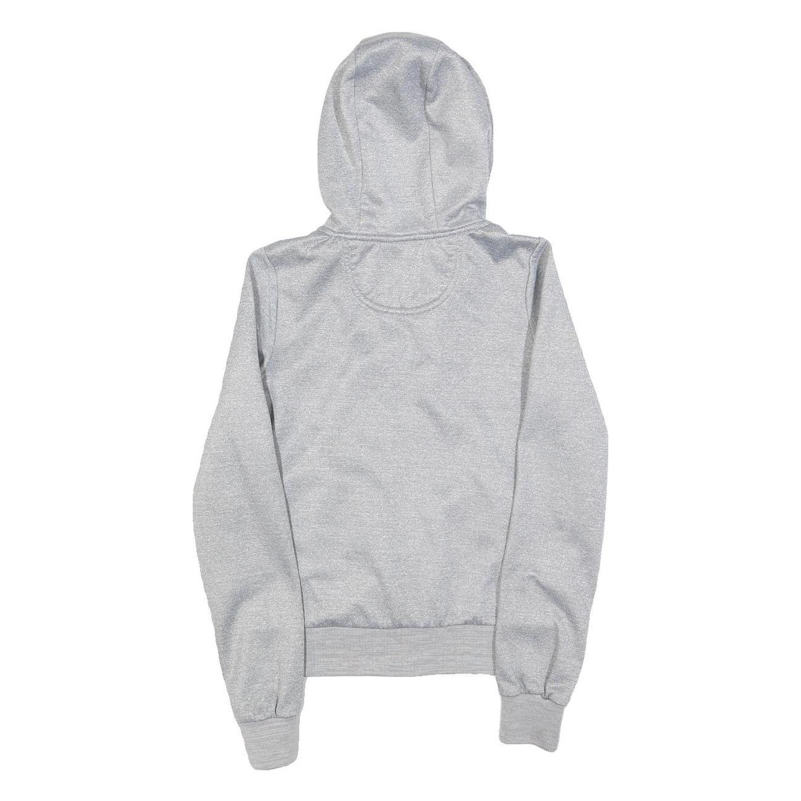 ELLESSE Womens Grey Hooded Full Zip Hoodie UK 6 Cotton Blend Casual Sports