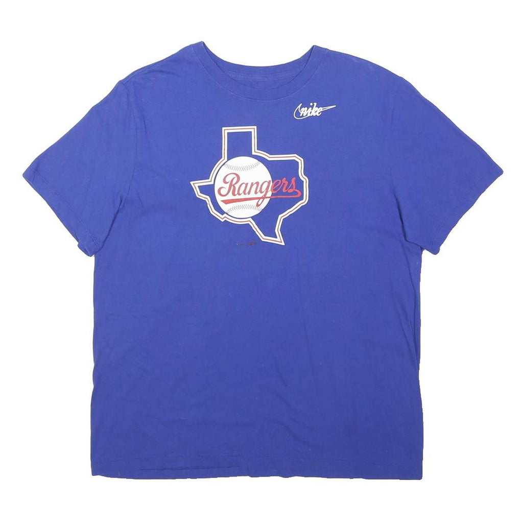 NIKE Mens Blue Rangers Graphic T-Shirt S Short Sleeve Crew Neck Sports Fan