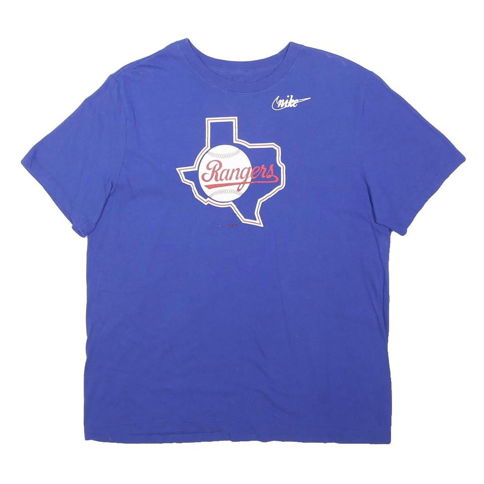 NIKE Mens Blue Rangers Graphic T-Shirt S Short Sleeve Crew Neck Sports Fan