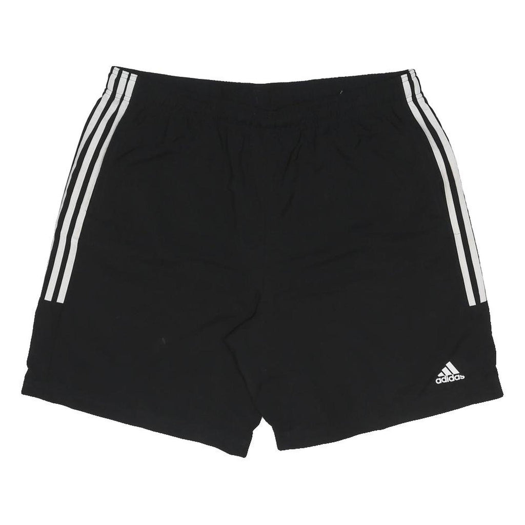 ADIDAS Mens Black Casual Shorts XL W35 Sportswear Polyester Three Stripes