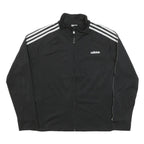 ADIDAS Womens Black & White Track Jacket XL Polyester Blend Zip Casual
