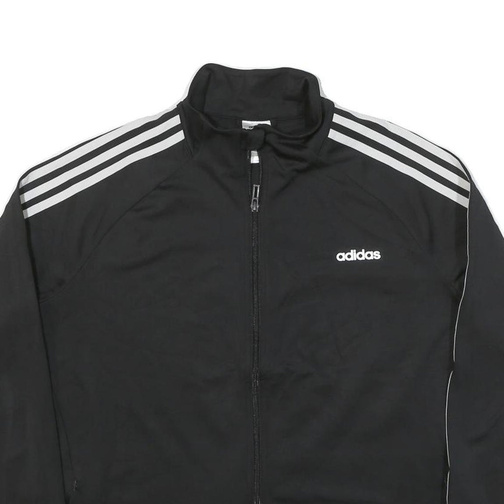 ADIDAS Womens Black & White Track Jacket XL Polyester Blend Zip Casual