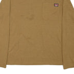 WRANGLER Mens Beige Modern T-Shirt S Long Sleeve Crew Neck Chest Pocket Button