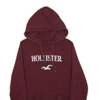 HOLLISTER Mens Maroon Hoodie S Cotton Blend Pullover Casual Hooded Sweatshirt