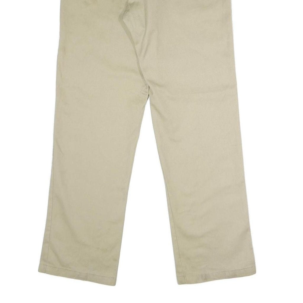 DICKIES Mens Beige Classic Straight Trousers W34 L34 Workwear Zip Closure