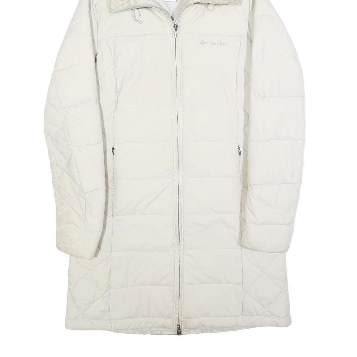 COLUMBIA Womens White Quilted Long Sleeve Zip Jacket S Polyester Warm Outdoor