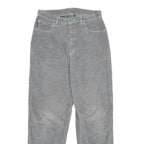 LAUREN RALPH LAUREN Womens Grey Cotton Blend Regular Straight Trousers W28 L29