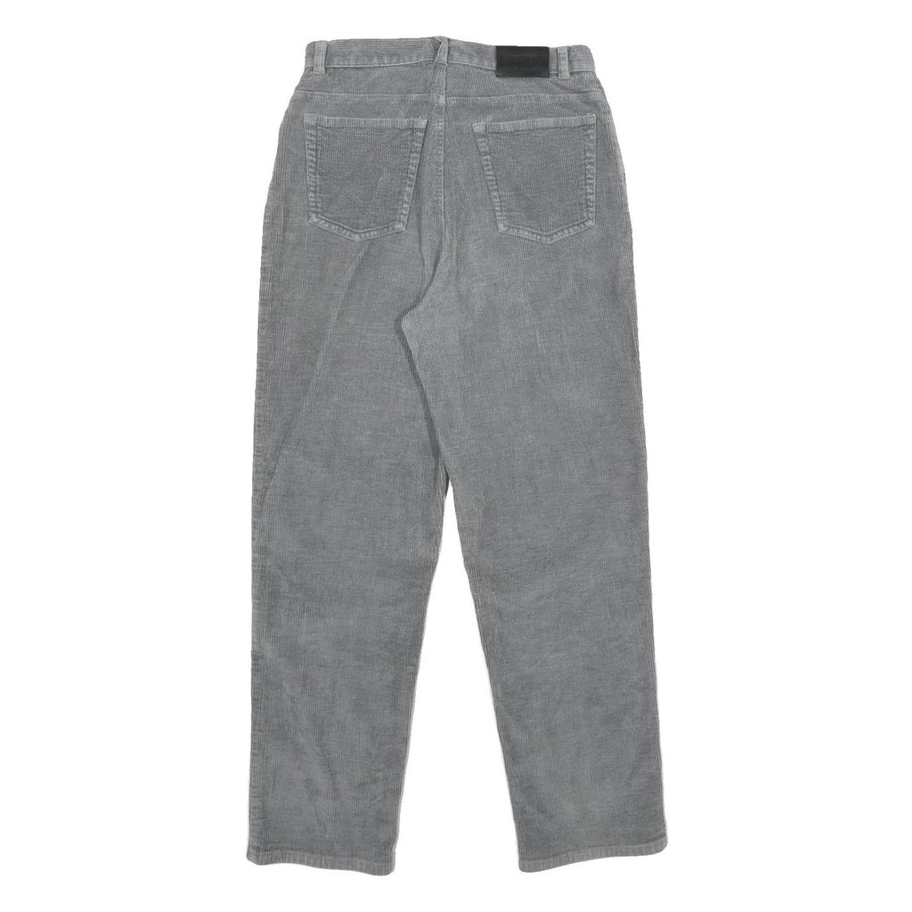 LAUREN RALPH LAUREN Womens Grey Cotton Blend Regular Straight Trousers W28 L29