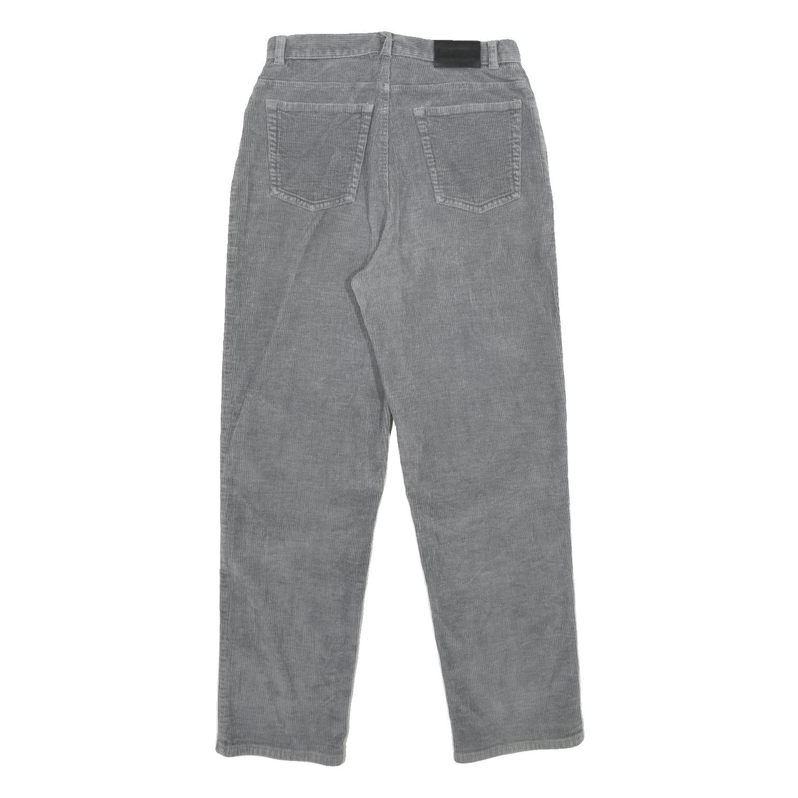 LAUREN RALPH LAUREN Womens Grey Cotton Blend Regular Straight Trousers W28 L29