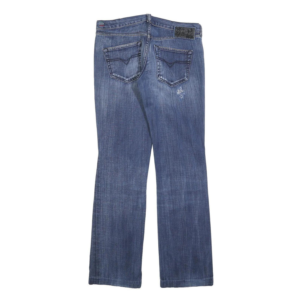 DIESEL Womens Regular Fit Blue Denim Jeans W28 L32 Faded Distressed Style
