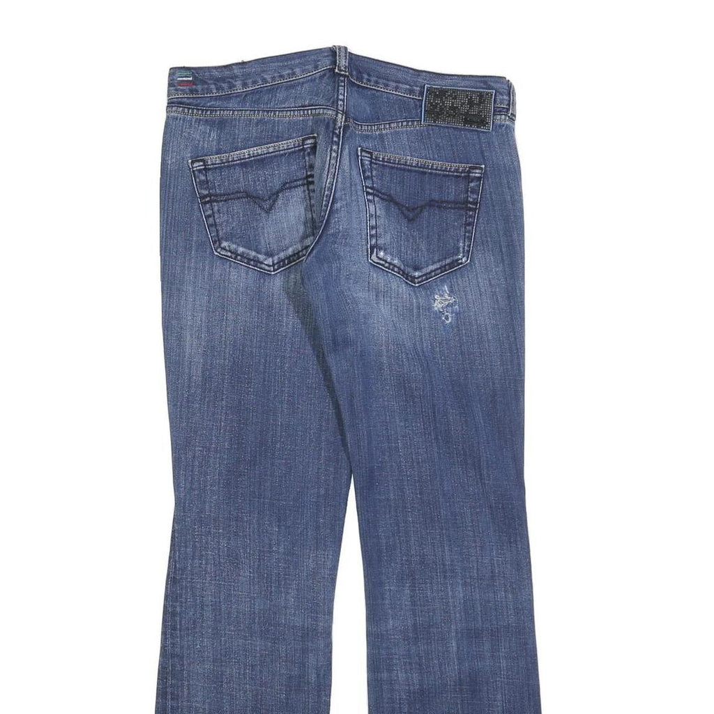 DIESEL Womens Regular Fit Blue Denim Jeans W28 L32 Faded Distressed Style