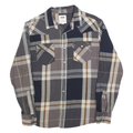 LEVI'S Mens Blue Brown Grey Checked Shirt M Cotton Blend Casual Long Sleeve