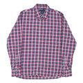 TOMMY HILFIGER Mens Red & Blue Check Shirt M Button Down Cotton Blend Casual