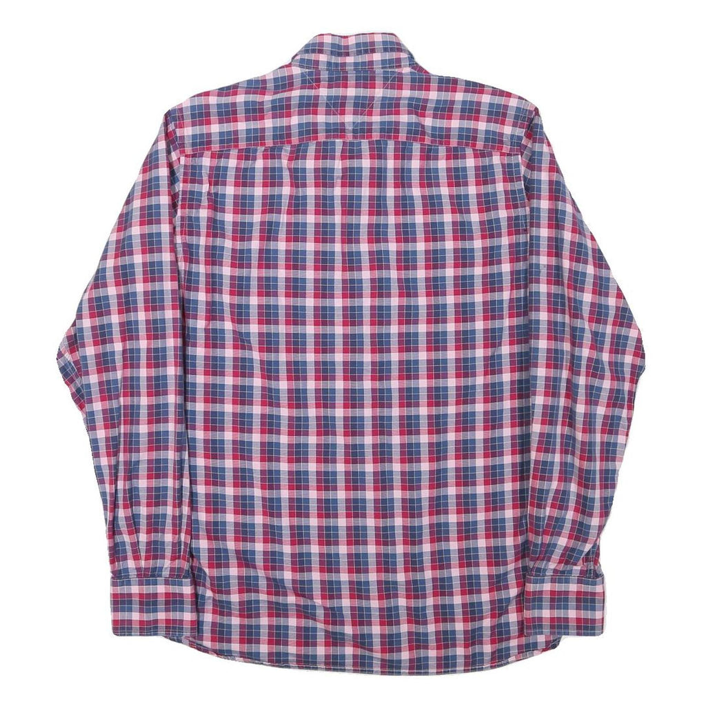 TOMMY HILFIGER Mens Red & Blue Check Shirt M Button Down Cotton Blend Casual