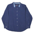 CHAPS Mens Blue & Green Checked Shirt XL Cotton Blend Long Sleeve Classic