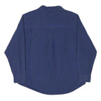 CHAPS Mens Blue & Green Checked Shirt XL Cotton Blend Long Sleeve Classic
