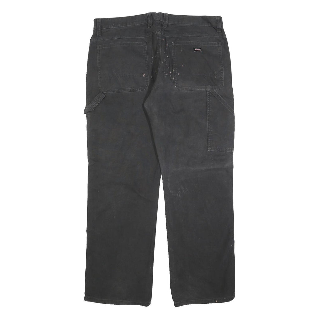 DICKIES Mens Relaxed Black Jeans Denim W38 L32 Workwear Zip Pockets