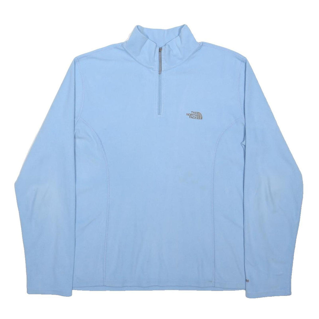 THE NORTH FACE Womens Blue Plain Pullover Quarter Zip Basic Knit Jumper XL