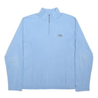 THE NORTH FACE Womens Blue Plain Pullover Quarter Zip Basic Knit Jumper XL