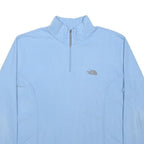 THE NORTH FACE Womens Blue Plain Pullover Quarter Zip Basic Knit Jumper XL