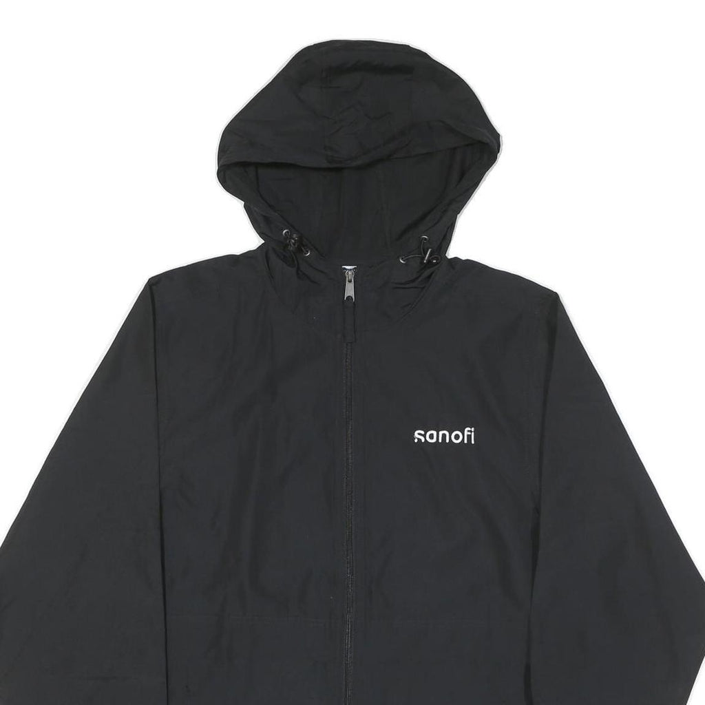 CHAMPION Mens Black Zip Jacket S Polyester Blend Plain Hooded Lightweight