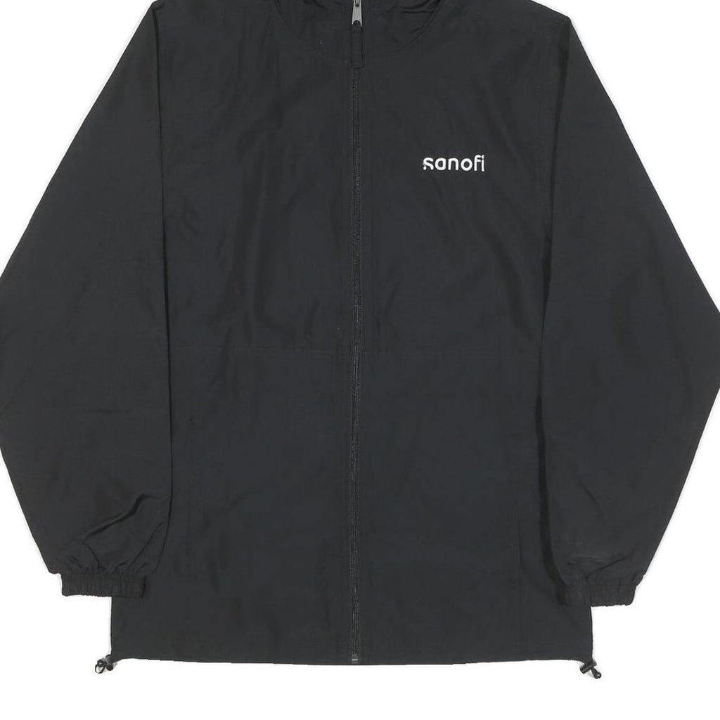 CHAMPION Mens Black Zip Jacket S Polyester Blend Plain Hooded Lightweight