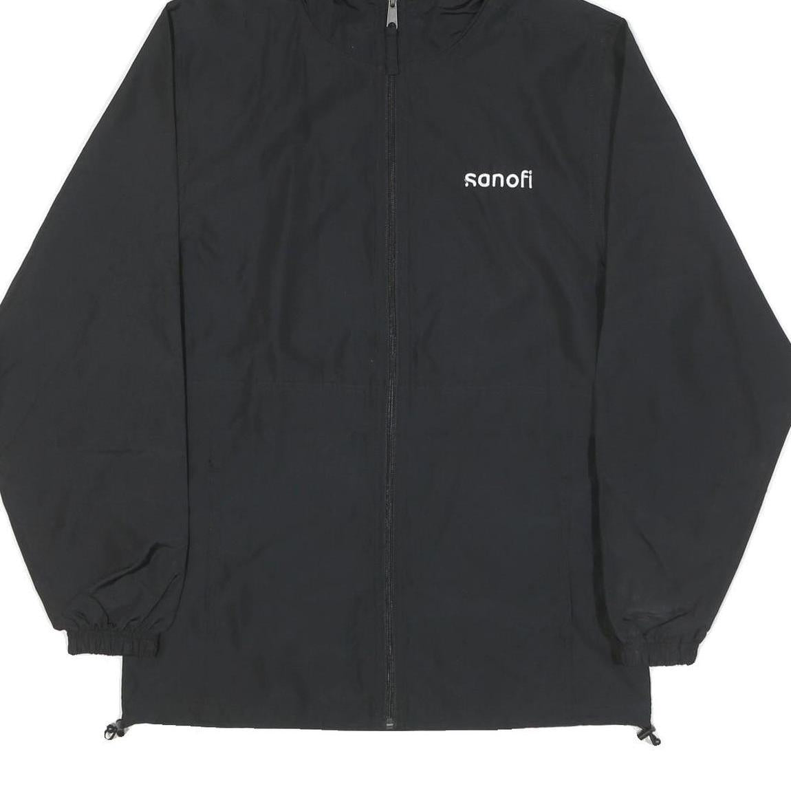 CHAMPION Mens Black Zip Jacket S Polyester Blend Plain Hooded Lightweight