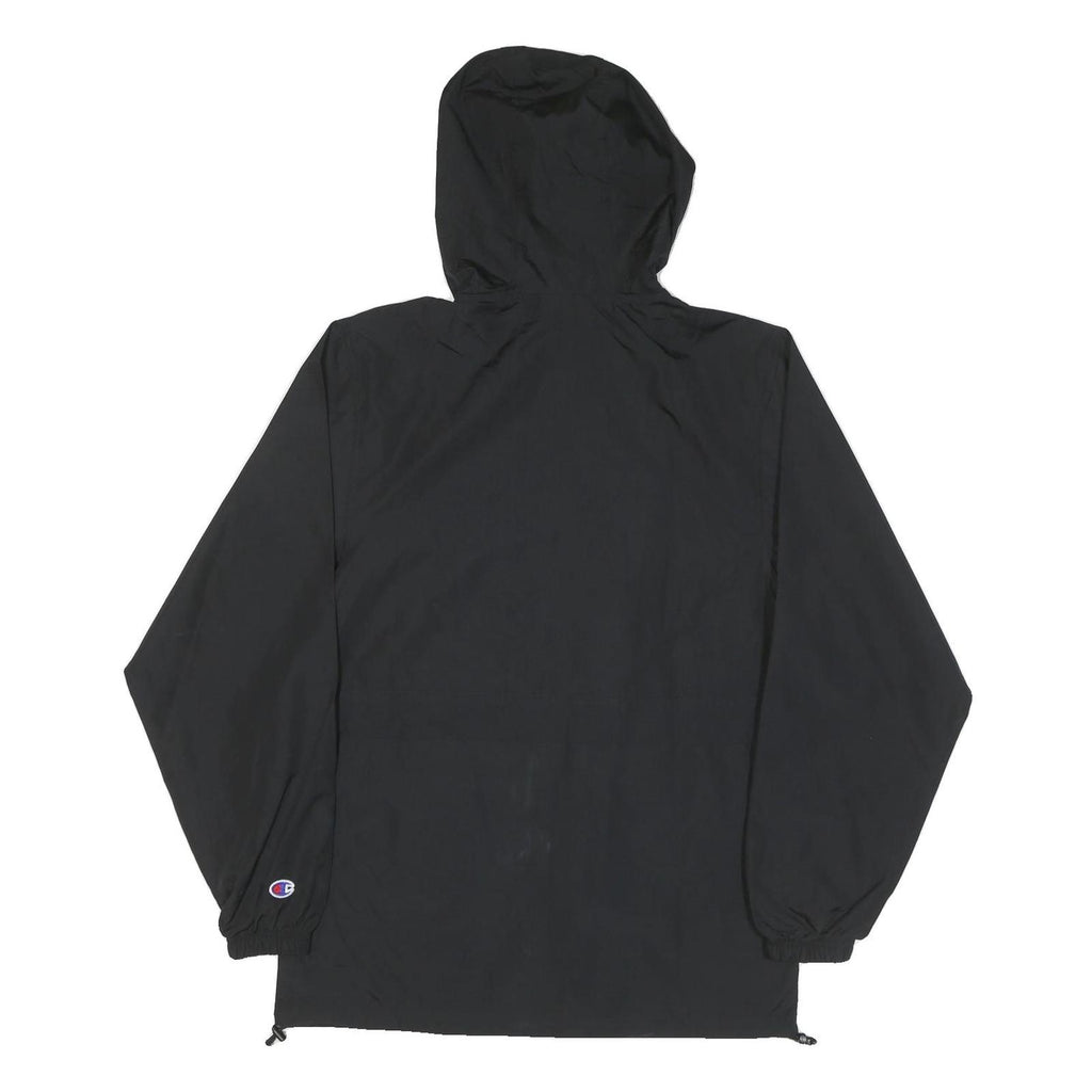 CHAMPION Mens Black Zip Jacket S Polyester Blend Plain Hooded Lightweight