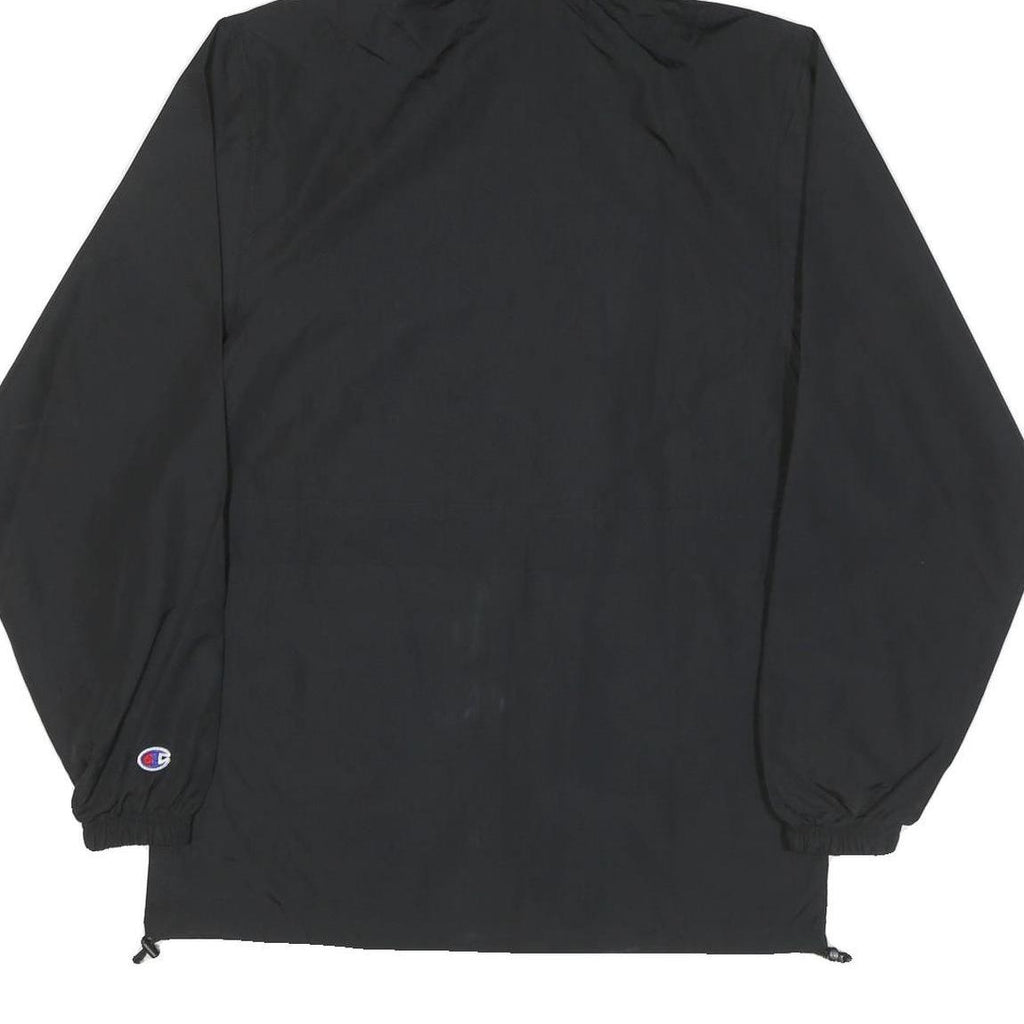 CHAMPION Mens Black Zip Jacket S Polyester Blend Plain Hooded Lightweight