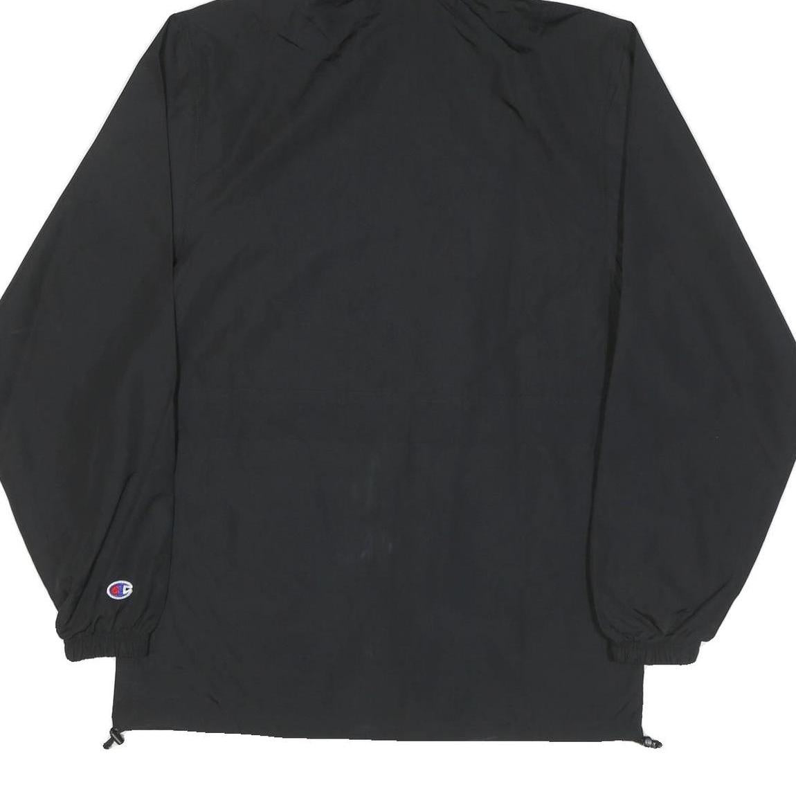 CHAMPION Mens Black Zip Jacket S Polyester Blend Plain Hooded Lightweight