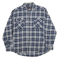 NORTH AXIS Mens Blue White Check Shirt L Casual Classic Cotton Blend Long Sleeve