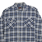 NORTH AXIS Mens Blue White Check Shirt L Casual Classic Cotton Blend Long Sleeve