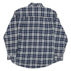 NORTH AXIS Mens Blue White Check Shirt L Casual Classic Cotton Blend Long Sleeve
