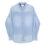 G-STAR Mens Blue Denim Shirt L Button Pocket Casual Long Sleeve Cotton Blend