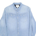 G-STAR Mens Blue Denim Shirt L Button Pocket Casual Long Sleeve Cotton Blend