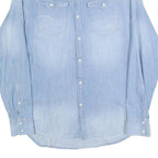 G-STAR Mens Blue Denim Shirt L Button Pocket Casual Long Sleeve Cotton Blend