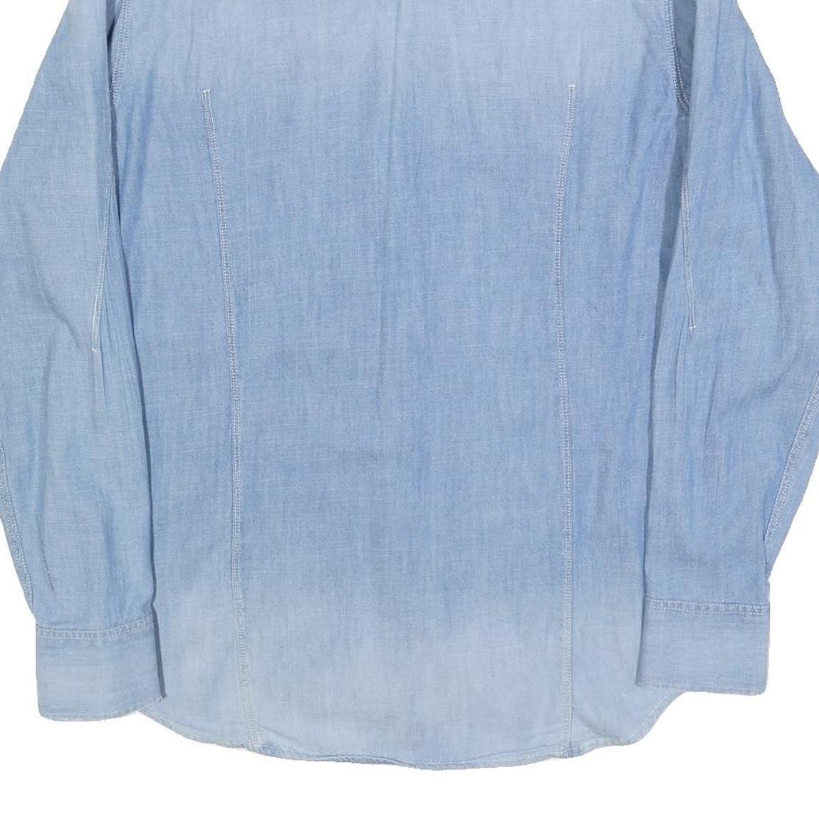 G-STAR Mens Blue Denim Shirt L Button Pocket Casual Long Sleeve Cotton Blend