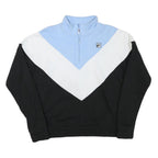 FILA Womens Blue White & Black Sweatshirt Half Zip L Sporty Retro Track Top