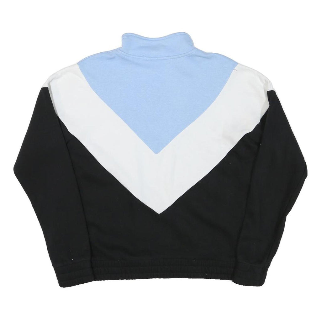 FILA Womens Blue White & Black Sweatshirt Half Zip L Sporty Retro Track Top