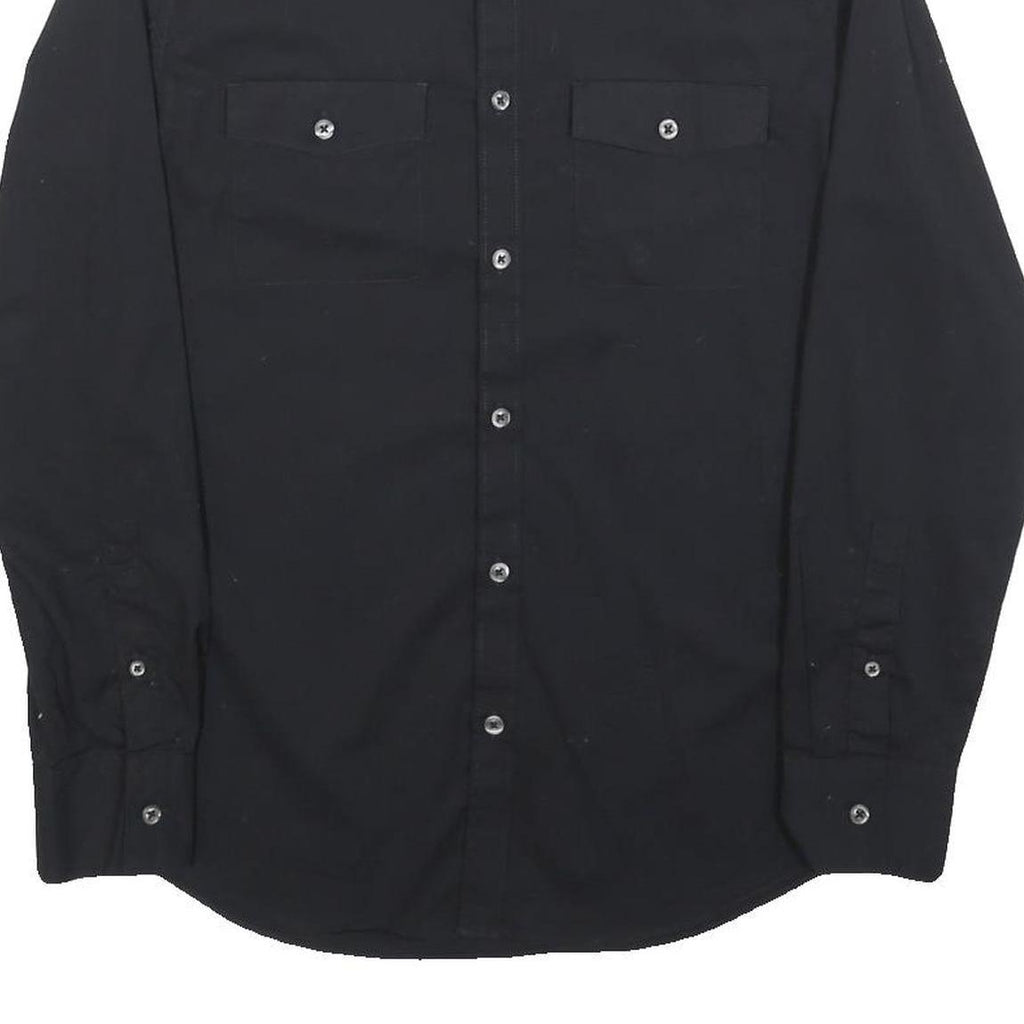 CALVIN KLEIN Mens Black Shirt S Cotton Blend Classic Button Down Casual