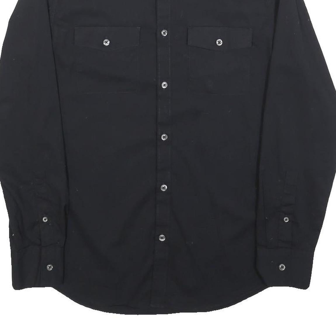 CALVIN KLEIN Mens Black Shirt S Cotton Blend Classic Button Down Casual