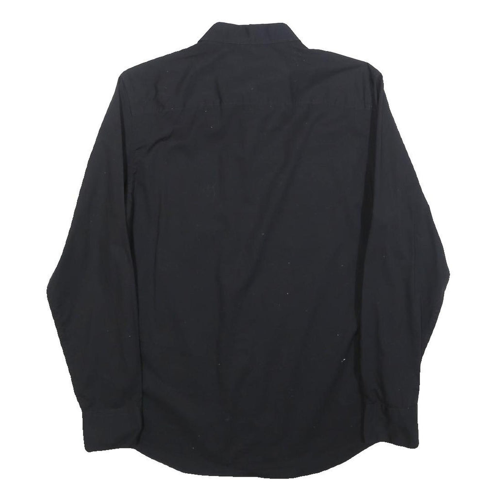 CALVIN KLEIN Mens Black Shirt S Cotton Blend Classic Button Down Casual