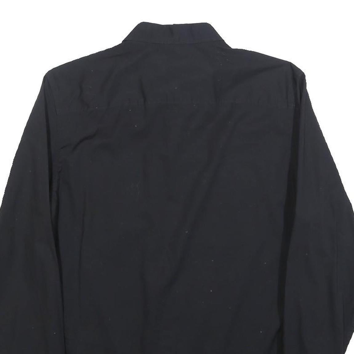 CALVIN KLEIN Mens Black Shirt S Cotton Blend Classic Button Down Casual